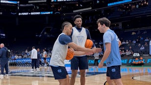 North Carolina Players Hit The Practice Court Preparing For Matchup With Wagner At NCAA Tournament 