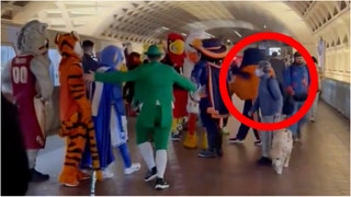 ACC mascots cause confusion on D.C. metro system. (Credit: Screenshot/X video https://twitter.com/KShea03/status/1768241732280365274)