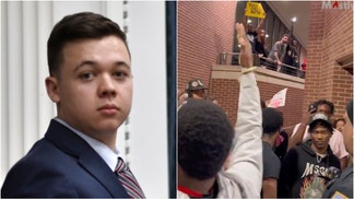 Angry mob chases people down after Kyle Rittenhouse speech at the University of Memphis. (Credit: Getty Images and Julio Rosas with permission)
