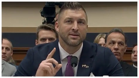 An emotional Tim Tebow is going viral for a powerful message on child abuse on Capitol Hill. 