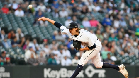 Seattle Mariners RHP Logan Gilbert pitches against the Los Angeles Angels at T-Mobile Park. (Steven Bisig-USA TODAY Sports)