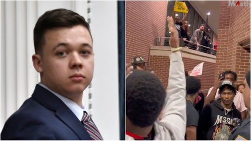 Angry mob chases people down after Kyle Rittenhouse speech at the University of Memphis. (Credit: Getty Images and Julio Rosas with permission)
