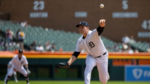 Detroit Tigers LHP Tarik Skubal throws in the third inning vs. the San Francisco Giants at Comerica Park. (David Reginek-USA TODAY Sports)