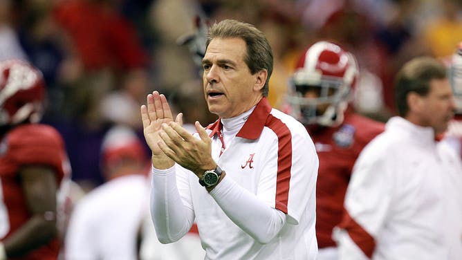 Will Nick Saban team up with Bill Belichick for a Manningcast style broadcast? (Photo by Ronald Martinez/Getty Images)