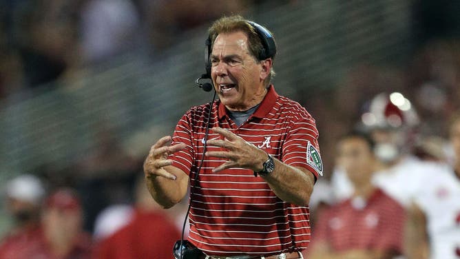 Nick Saban is very concerned about the state of college football. (Photo by Justin Ford/Getty Images)
