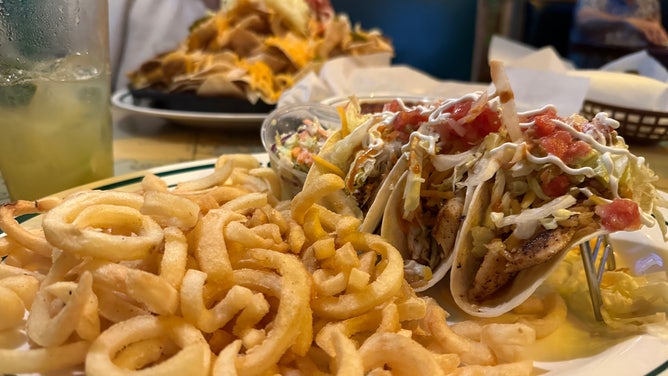 A look at my fish tacos and fries at Flanigan's. (Credit: David Hookstead)