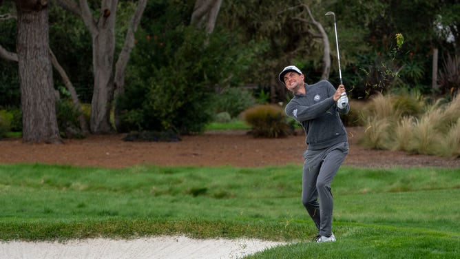 Keegan Bradley hits a chip shot during the 3rd round of the AT&T Pebble Beach Pro-Am 2024 at Pebble Beach Golf Links. (Kyle Terada-USA TODAY Sports)