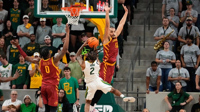 Baylor Bears guard Jayden Nunn goes to the hoop on the Iowa State Cyclones at Paul and Alejandra Foster Pavilion. (Chris Jones-USA TODAY Sports)