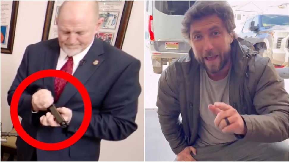 ATF official humiliated for not knowing how to disassemble a Glock pistol. (Credit: Screenshot/Twitter Video https://twitter.com/SteveGuest/status/1764466979191017633 and https://www.instagram.com/p/C4QzvDCrY37/)