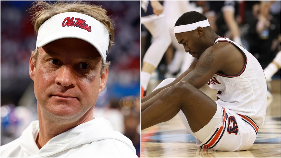 Lane Kiffin roasts Auburn after NCAA Tournament loss. (Credit: Getty Images)