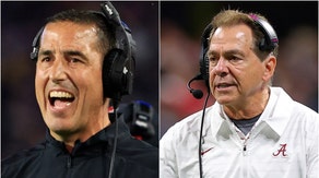 Did the fear of playing Wisconsin force Nick Saban into retirement? Luke Fickell jokingly responded to speculation. Watch a video of his comments. (Credit: Getty Images)