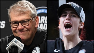 UConn coach Geno Auriemma shared a funny assessment of his Caitlin Clark. Watch a video of his comments. (Credit: Getty Images)