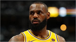 LeBron James blames the refs after the Lakers blow a 20 point lead and lose to the Nuggets in the playoffs. Watch a video of his comments. (Credit: USA Today Sports Network)