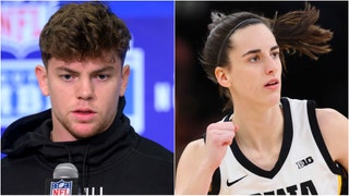 Former Iowa CB Cooper DeJean says NFL teams want to know if he thinks he could beat Caitlin Clark. He absolutely could. Watch his high school highlights. (Credit: Getty Images)