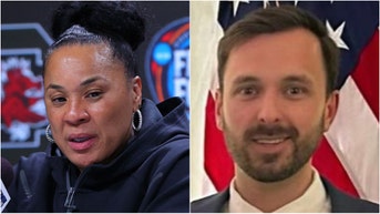 David Hookstead makes Dawn Staley $100,000 offer. (Credit: Getty Images and David Hookstead)