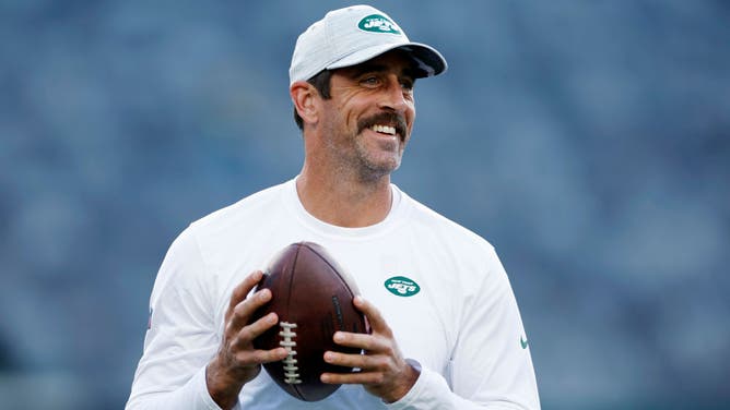 Aaron Rodgers unleashes viral political rant. (Photo by Sarah Stier/Getty Images)