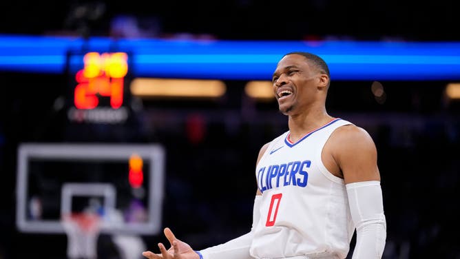 Russell Westbrook Gets Into It With A Fan Wearing A Balloon Hat