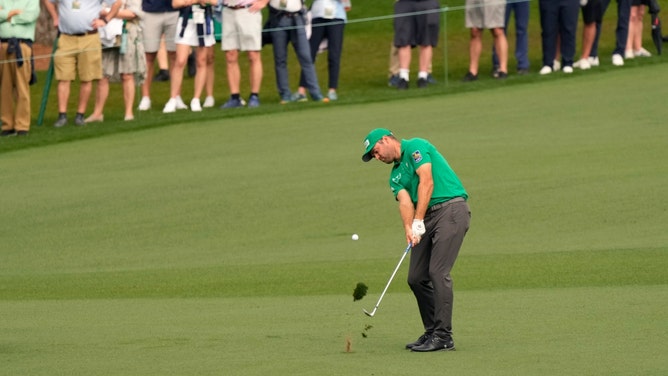Corey Conners plays a shot on the 2nd hole during the 2nd round of The Masters 2023. (Michael Madrid-USA TODAY Network)
