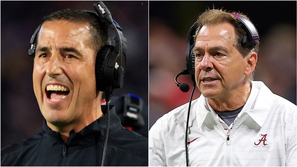 Did the fear of playing Wisconsin force Nick Saban into retirement? Luke Fickell jokingly responded to speculation. Watch a video of his comments. (Credit: Getty Images)