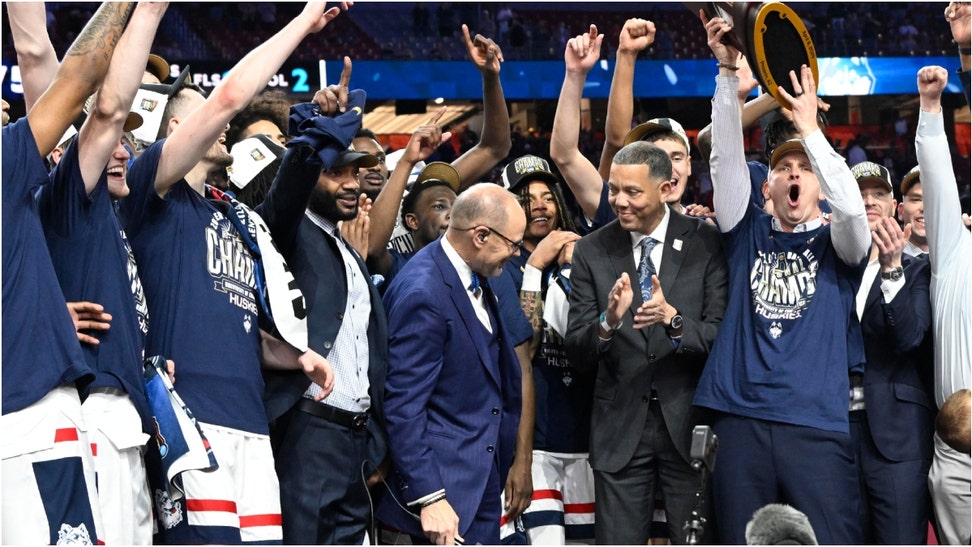 Multiple UConn students were arrested after the Huskies won the national title. Watch a video of students celebrating. (Credit: Getty Images)