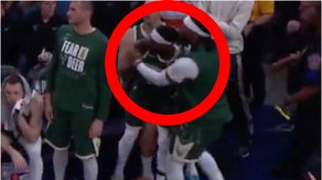 Milwaukee Bucks guard Patrick Beverley threw a ball at a fan during a Thursday night loss to the Pacers. Watch a video of the incident. (Credit: Screenshot/X Video https://twitter.com/uhhchrxs/status/1786199169796919641)