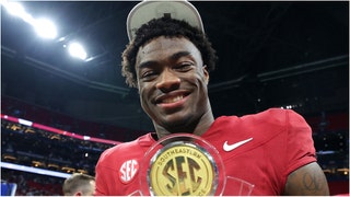 Alabama quarterback Jalen Milroe doesn't seem too interested in talking about if Michigan cheated. He was asked about it on “Bussin' With The Boys." (Credit: Getty Images)