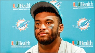 Miami Dolphins QB Tua Tagovailoa shocked the internet with his new appearance. Check out what he looks like and the reactions. (Credit: Getty Images)