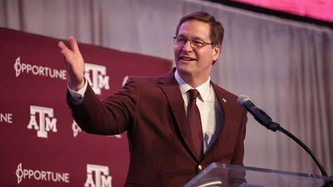 Texas A&M athletic director Trev Alberts says college athletics has an expense problem, not revenue, at SEC meetings