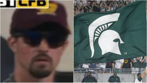 Michigan athletic director Alan Haller appeared to subtly threaten CMU over the investigation into whether or not Connor Stalions was on the sidelines in disguise. (Credit: Getty Images and FS1 broadcast)