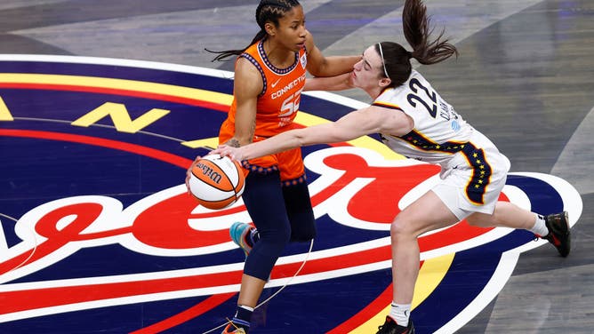 Caitlin Clark earned a technical foul against the Connecticut Sun. (Photo by Jeffrey Brown/Icon Sportswire via Getty Images)