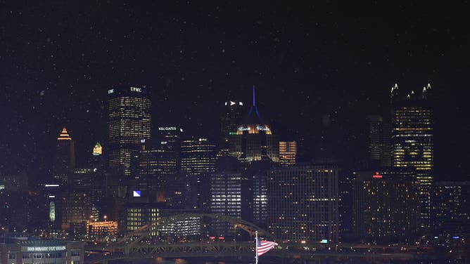 Downtown Pittsburgh is seen from the upper seats of Heinz Field after the 2017 Coors Light NHL Stadium Series played between the Philadelphia Flyers and the Pittsburgh Penguins in 2017. The NFL awarded the city the 2026 NFL Draft. 