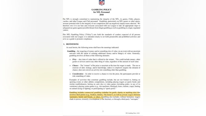 NFL Gambling Policy