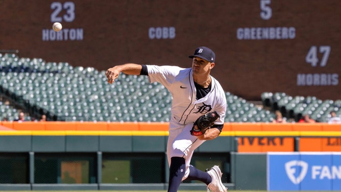 Detroit Tigers starting pitcher Jack Flaherty delivers against the St. Louis Cardinals in the first inning at Comerica Park in Michigan. (David Reginek-USA TODAY Sports)