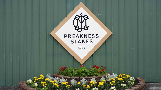 The Stakes Barn awaits horses on Preakness Stakes 2024 Day at Pimlico Race Course in Baltimore, Maryland. (Mitch Stringer-USA TODAY Sports)