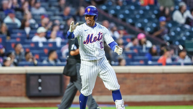 New York Mets SS Francisco Lindor after hitting a solo home run in the third inning vs. the Arizona Diamondbacks at Citi Field. (Wendell Cruz-USA TODAY Sports)