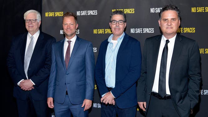 Dennis Prager, Dominik Andrzejczuk, Adam Carolla and Mark Joseph attend the premiere of the film "No Safe Spaces" at TCL Chinese Theatre on November 11, 2019 in Hollywood, California. (Photo by Michael Tullberg/Getty Images)