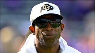 Deion Sanders is going viral for rapping a new song, and it's not great. Watch a video of the Colorado football coach rapping. (Credit: Getty Images)