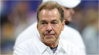 Former Alabama staffer Tyler Siskey shared a crazy story about Nick Saban finding a way to get Dominick Jackson on a plane. Watch a video of the story. (Credit: Getty Images)