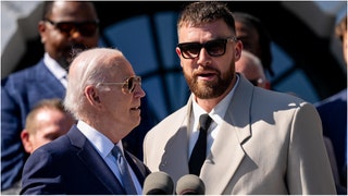 Travis Kelce claims Secret Service told him he would be tased if he went near the podium. Watch his comments. (Credit: Getty Images)