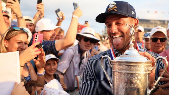 Bryson DeChambeau Chugs Wine From U.S. Open Trophy With Eric Trump: Video