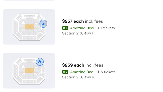 Caitlin Clark/Angel Reese rematch tickets are unbelievably expensive. (Credit: SeatGeek)