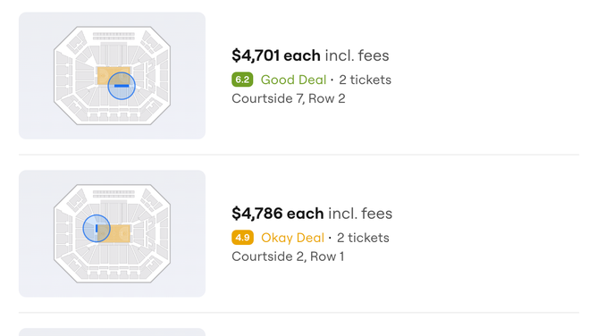 Caitlin Clark/Angel Reese rematch tickets are unbelievably expensive. (Credit: SeatGeek)