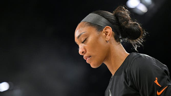 Las Vegas Aces star A'ja Wilson broke down in tears after her team lost to the New York Liberty on Saturday.