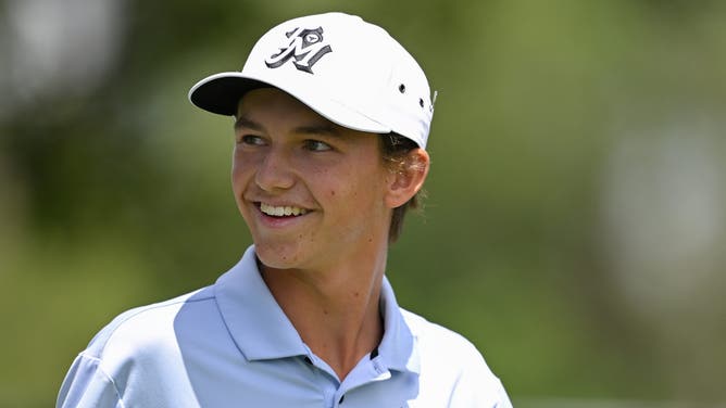 Miles Russell, a 15-year-old amateur, made his PGA Tour debut at the Rocket Mortgage Classic on Thursday.