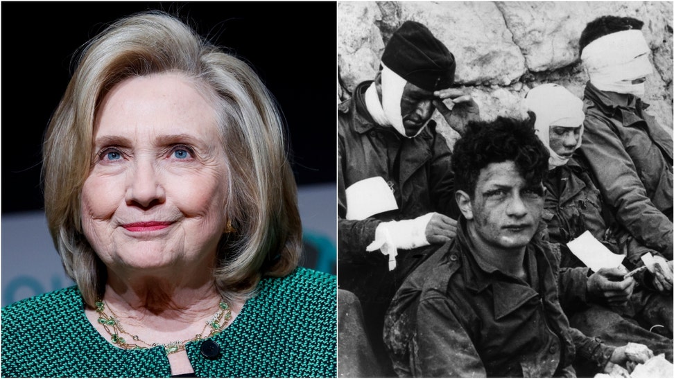 Hillary Clinton sent a gross D-Day tweet comparing the 2024 election to the fight against the Nazis. Check out the responses. (Credit: Getty Images)