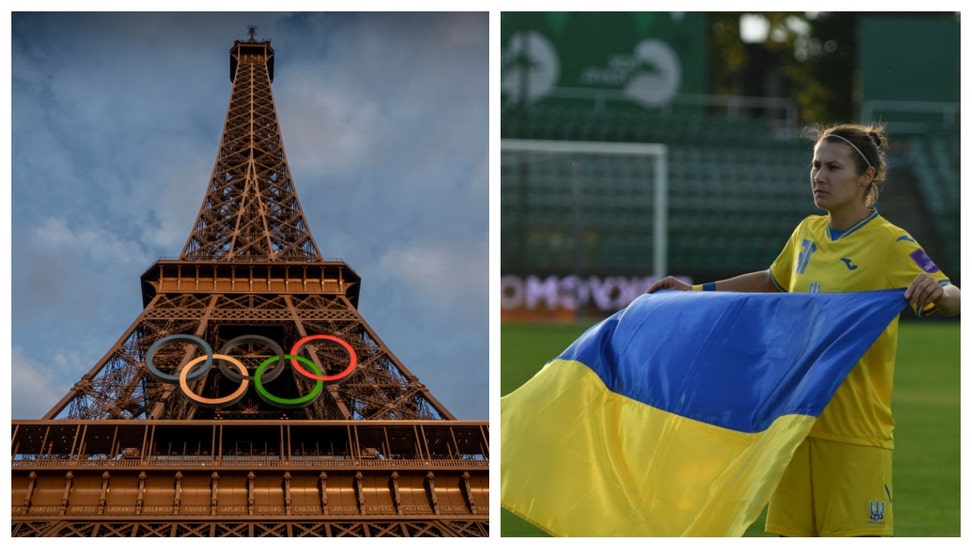 PARIS OLYMPICS UKRAINE FLAG