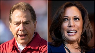 Internet reacts to Nick Saban/Kamala Harris VP speculation. (Credit: Getty Images)
