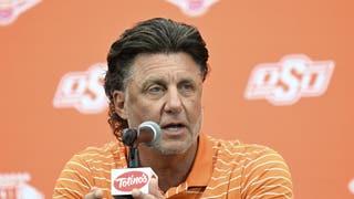 Oklahoma State is hosting the Mike Gundy show from a senior citizens home   (Credit: Candice Ward-USA TODAY Sports)