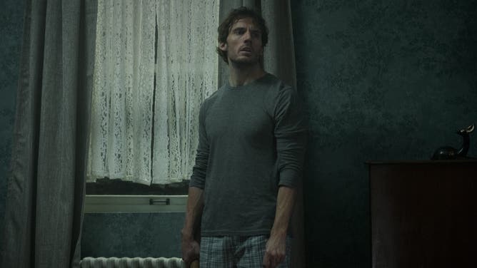 Sam Claflin as Patrick McKee in Bagman. (Photo Credit: Vladislav Lepoev/Lionsgate)