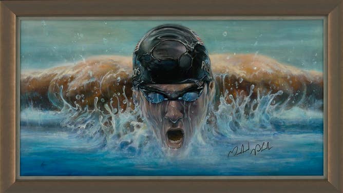 MICHAEL PHELPS BRIAN FOX PAINTING